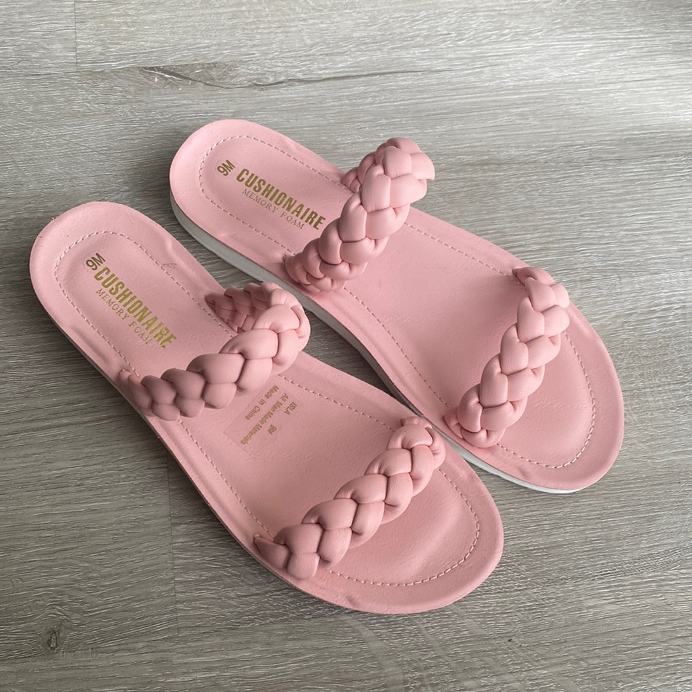 Cushionaire Memory Foam pink sandals